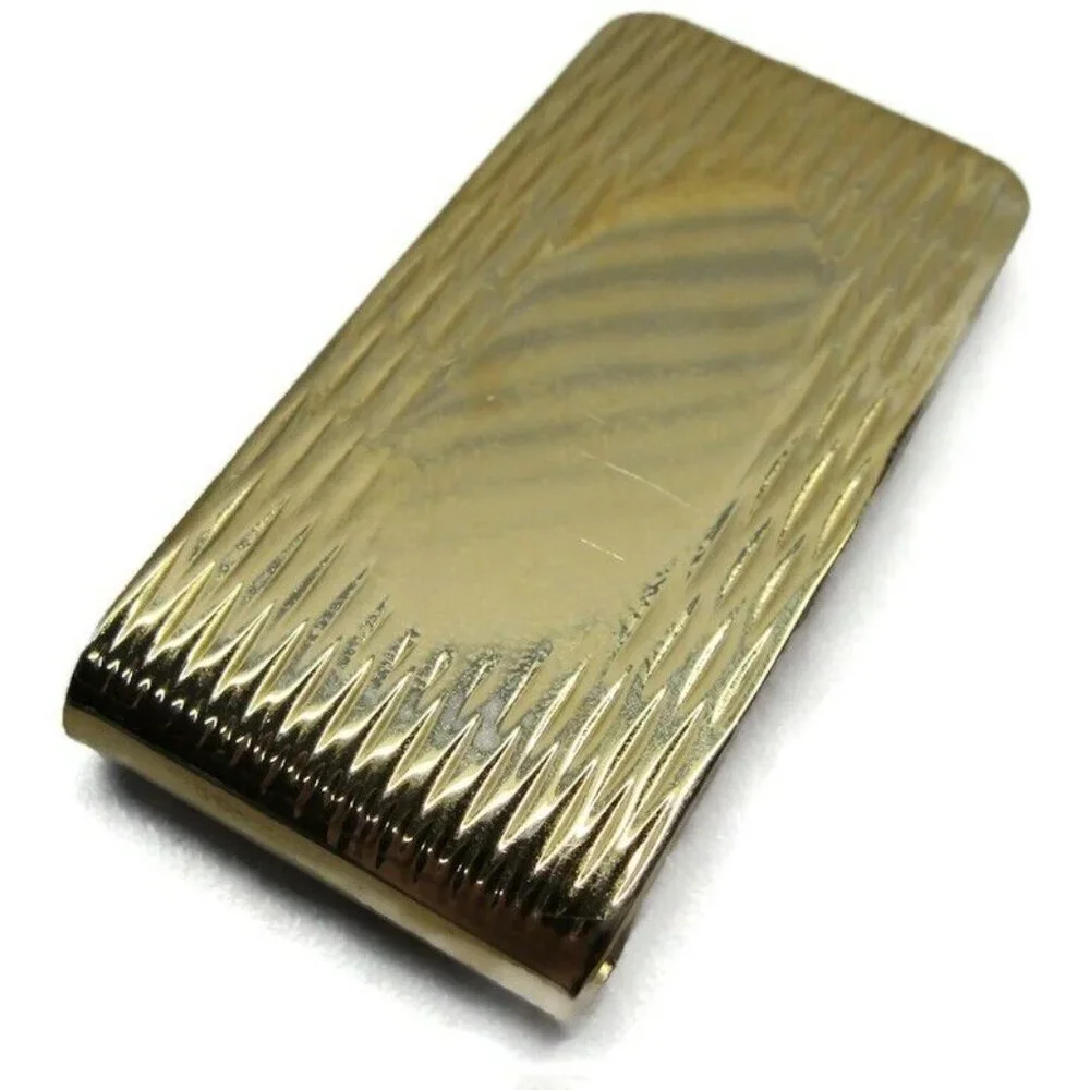 Textured Money Clip Stainless Steel Engravable Cash ID Holder